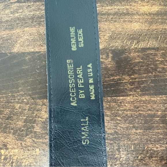 Black 100% Suede Cowboy Belt with Silver Buckle - Picture 4 of 4